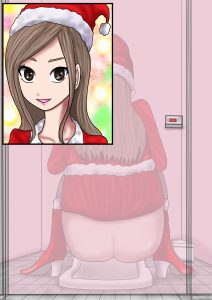 2次元和式トイレ覗きイラスト！働くサンタのお姉さんメリークソしますｗ